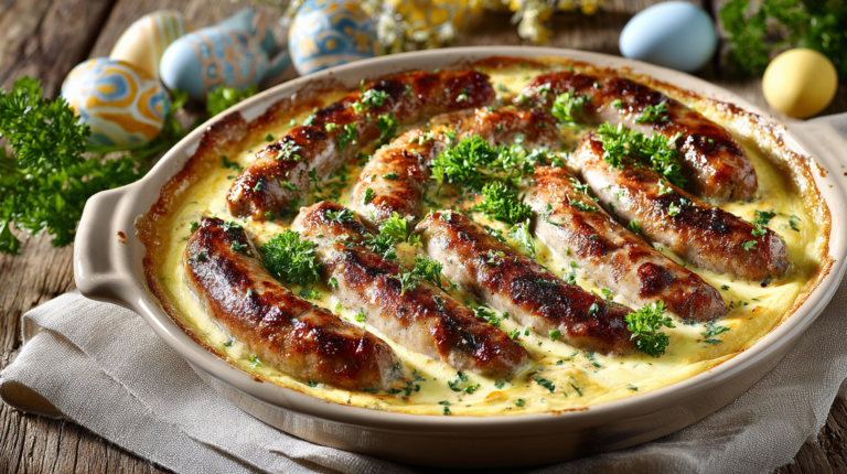 biała kiełbasa w sosie chrzanowym