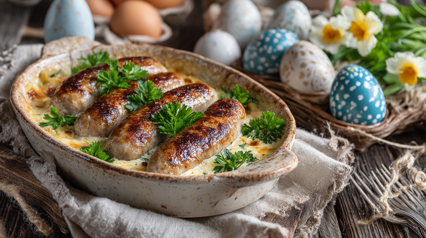 Wielkanocna potrawa z białą kiełbasą