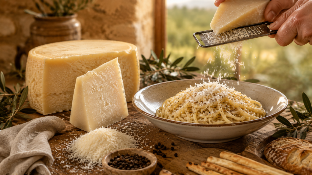 Rustykalna pasta z serem i pieprzem